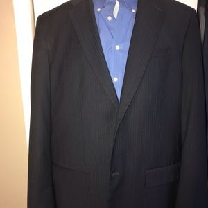 Navy pinstripe Perry Ellis sports jacket